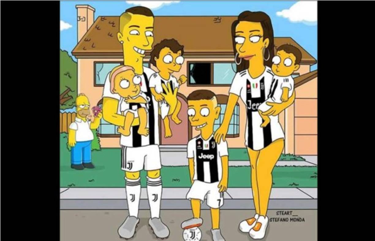 Cristiano Ronaldo junto a su pareja Georgina Rodríguez y sus hijos.