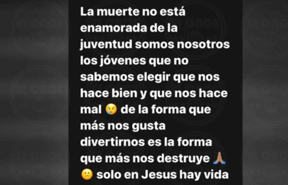 Las palabras que escribió Kevin Álvarez mediante su cuenta oficial de Instagram.