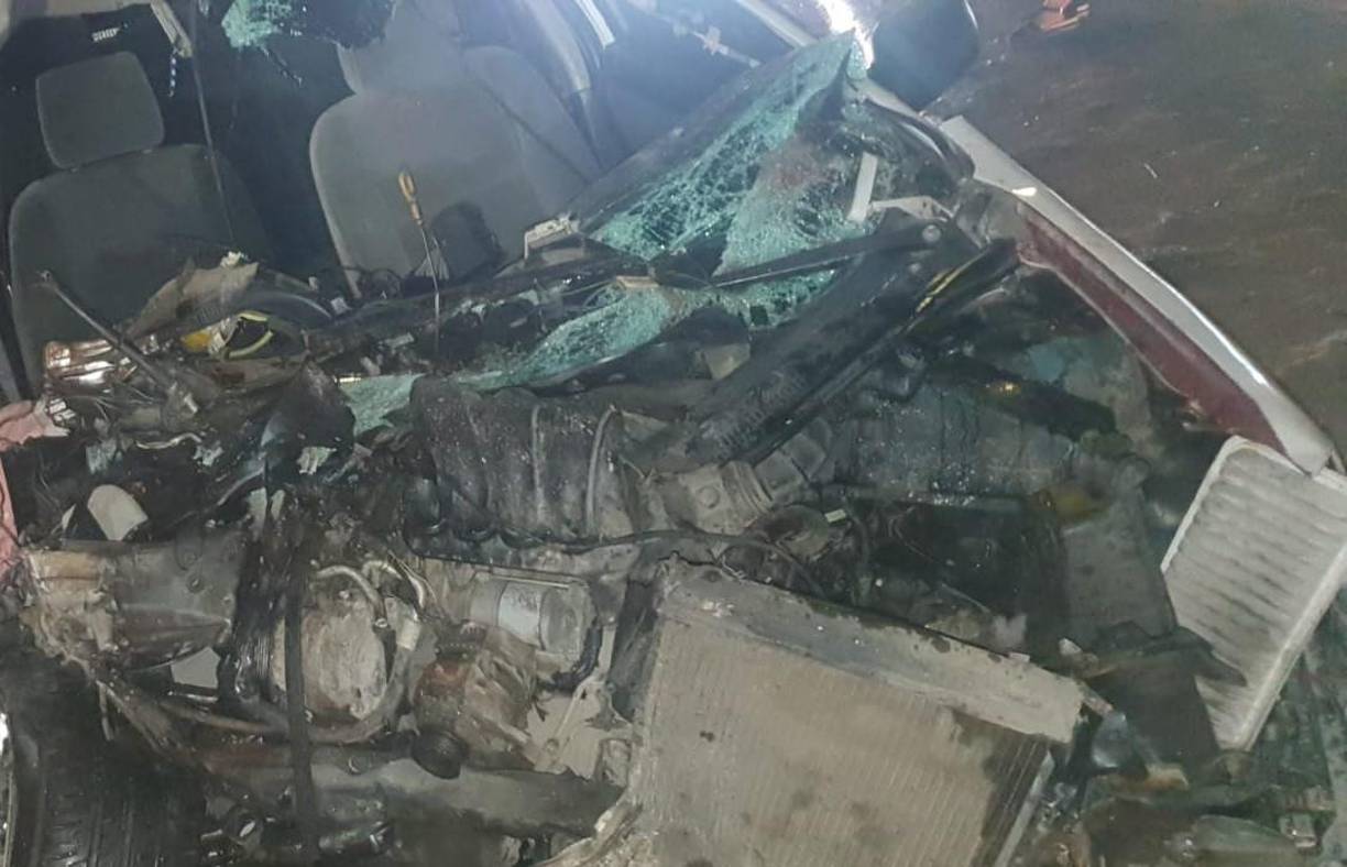 El accidente se registró frente a la terminal de buses de San Pedro Sula. 