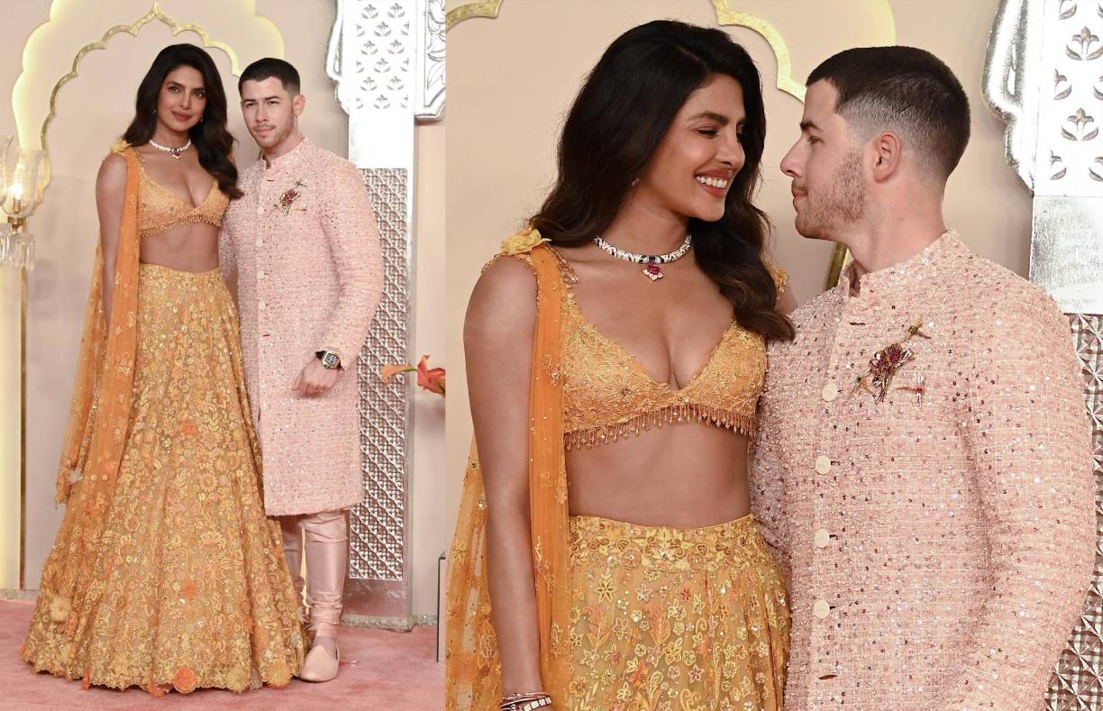 Los medios indios mostraron imágenes asimismo de la estrella estadounidense Nick Jonas y su esposa, la actriz india Priyanka Chopra.