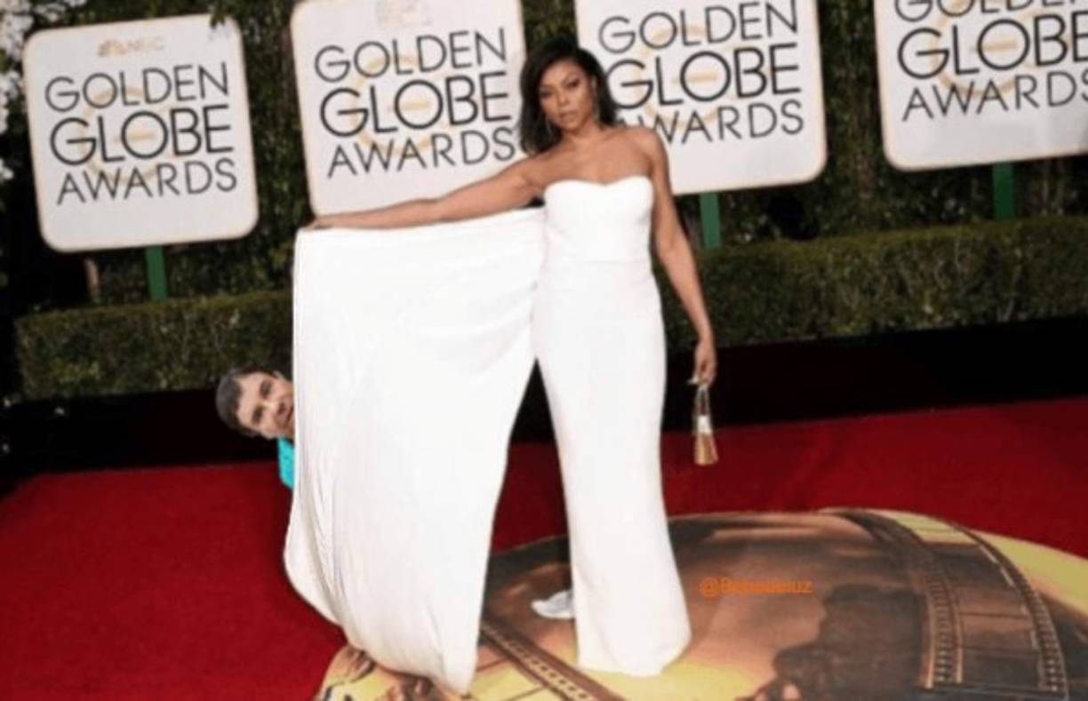 El Chapo se coló en los Globos de Oro detrás del vestido de la protagonista de la serie Empire, Taraji P. Henson.