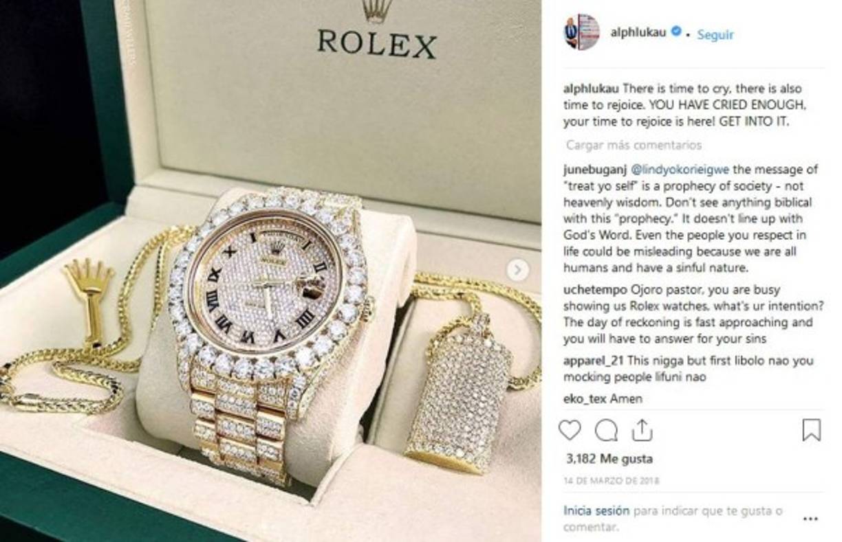 'Hay tiempo para llorar, también hay tiempo para alegrarse. TU HAS LLORADO SUFICIENTE, ¡tu tiempo de regocijo está acá! Obténlo', con esta frase subió una fotografía de un reloj marca rolex.