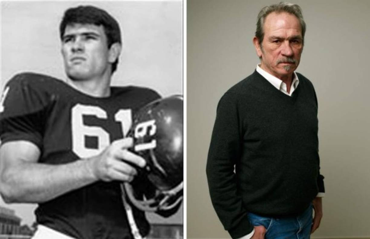 Tommy Lee Jones. El conocido actor fue elegido por la Universidad de Harvard para su equipo de fútbol americano. En Estados Unidos el deporte universitario es el salto más inminente a la NFL, los jugadores eligen universidad por el equipo, no por los estudios.