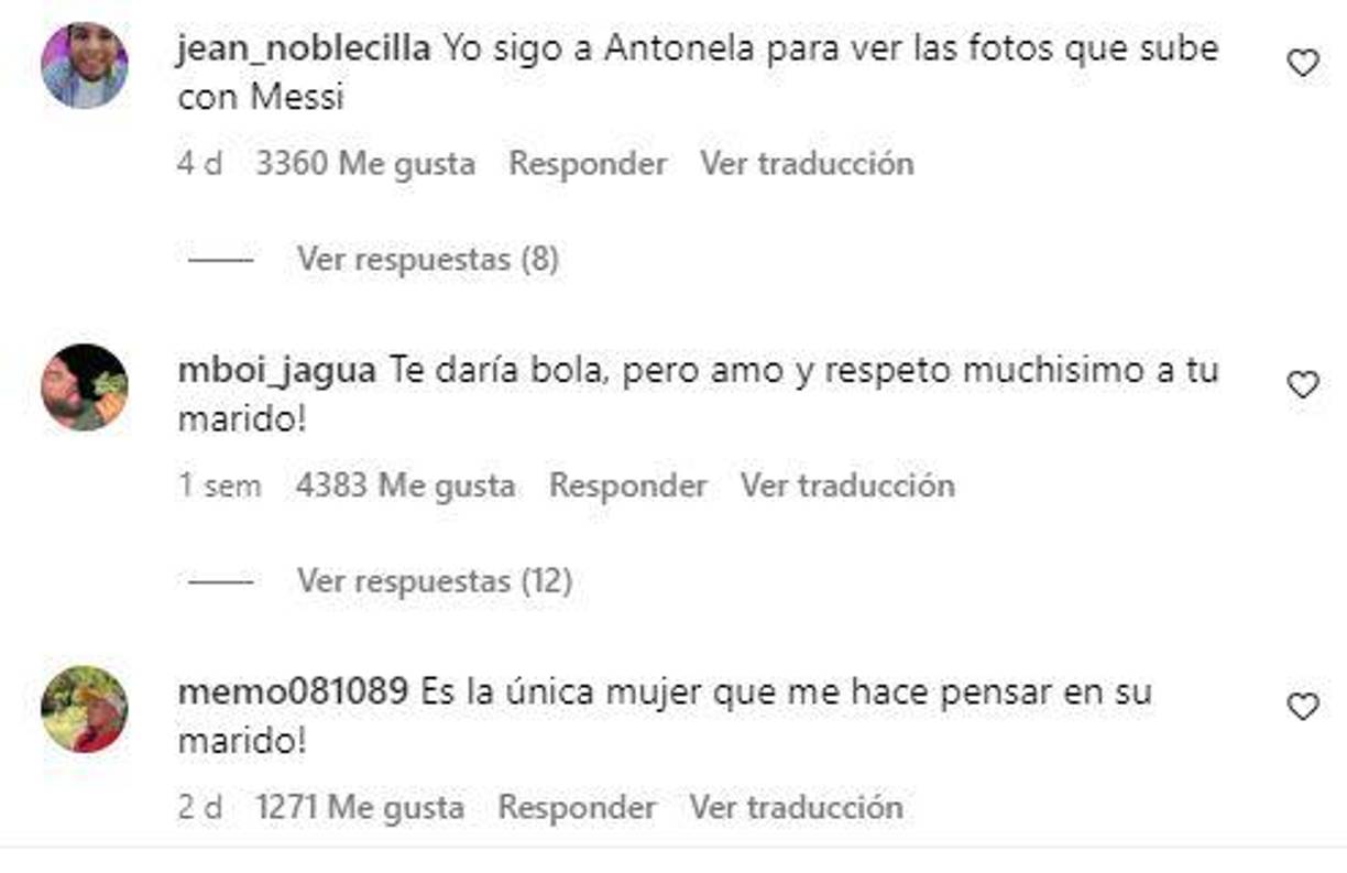 La fotografía en la que Antonela Roccuzzo posa de espaldas está llena de comentarios de hombres que siguen la consigna: “Con la mujer del 10 no”. 