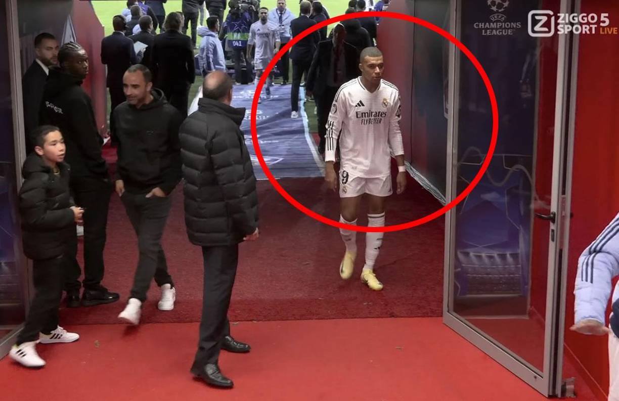 Kylian Mbappé se fue rápido al vestuario tras el final del partido que perdió el Real Madrid contra el Lille en la Champions League. El delantero francés se mostró frustrado.
