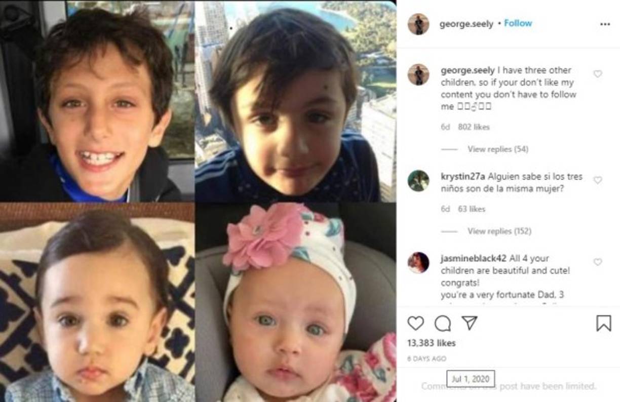 Algunos fanáticos de Marlene Favela no han tardado en atacar a George alegando que tiene muchos hijos o que no convive con ellos. Para estos detractores el empresario escribió 'Tengo otros tres hijos, así que si no les gusta mi contenido no tienen que seguirme'