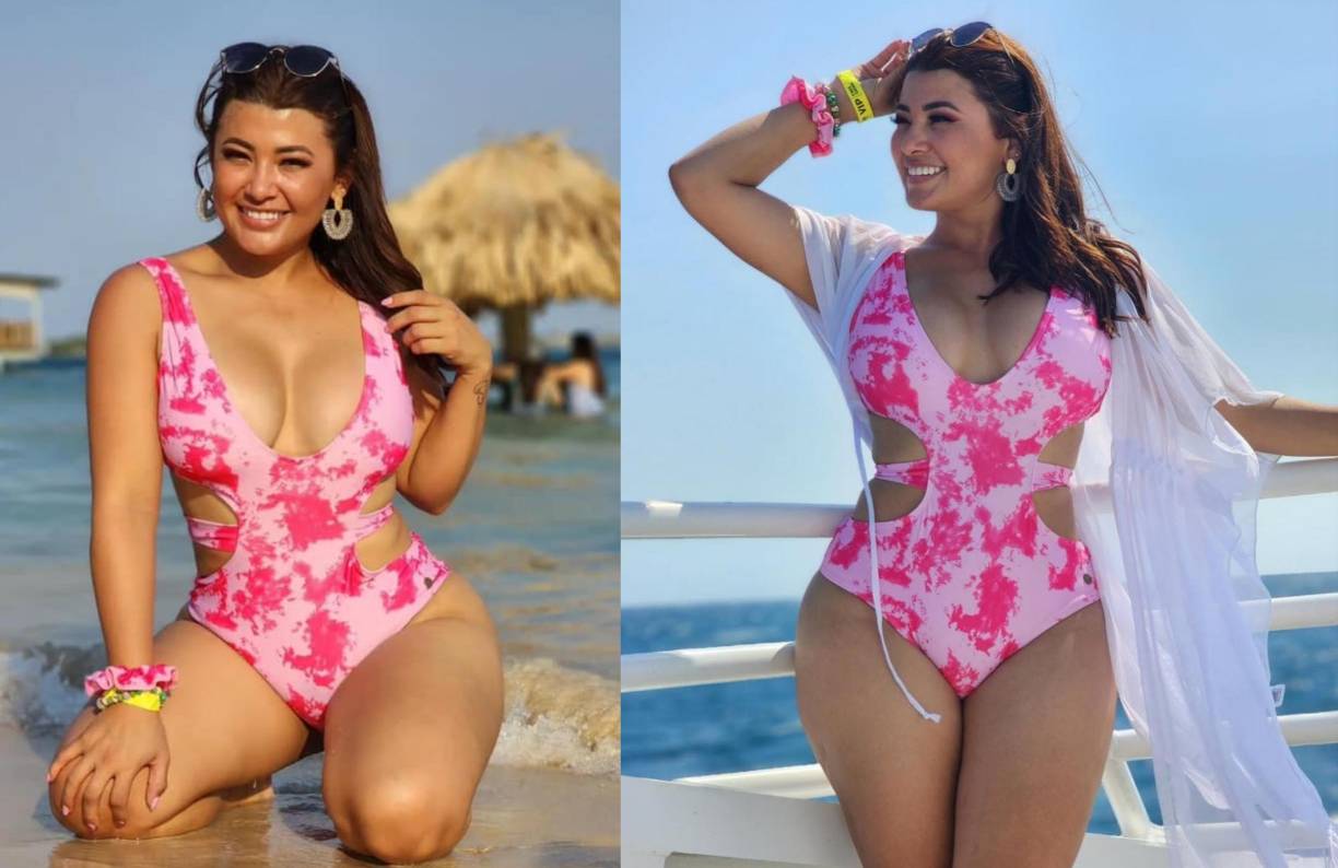 Como una hermosa sirena, así luce la presentadora hondureña Milagro Flores durante su recorrido por Islas de la Bahía. 