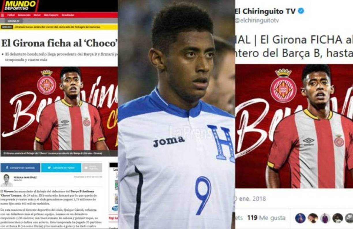 El Girona ha anunciado este martes la incorporación del delantero internacional hondureño Anthony 'Choco' Lozano, de 24 años, procedente del Barcelona B. La noticia ha causado revuelo y en España revelan por qué fue transferido por el club culé.
