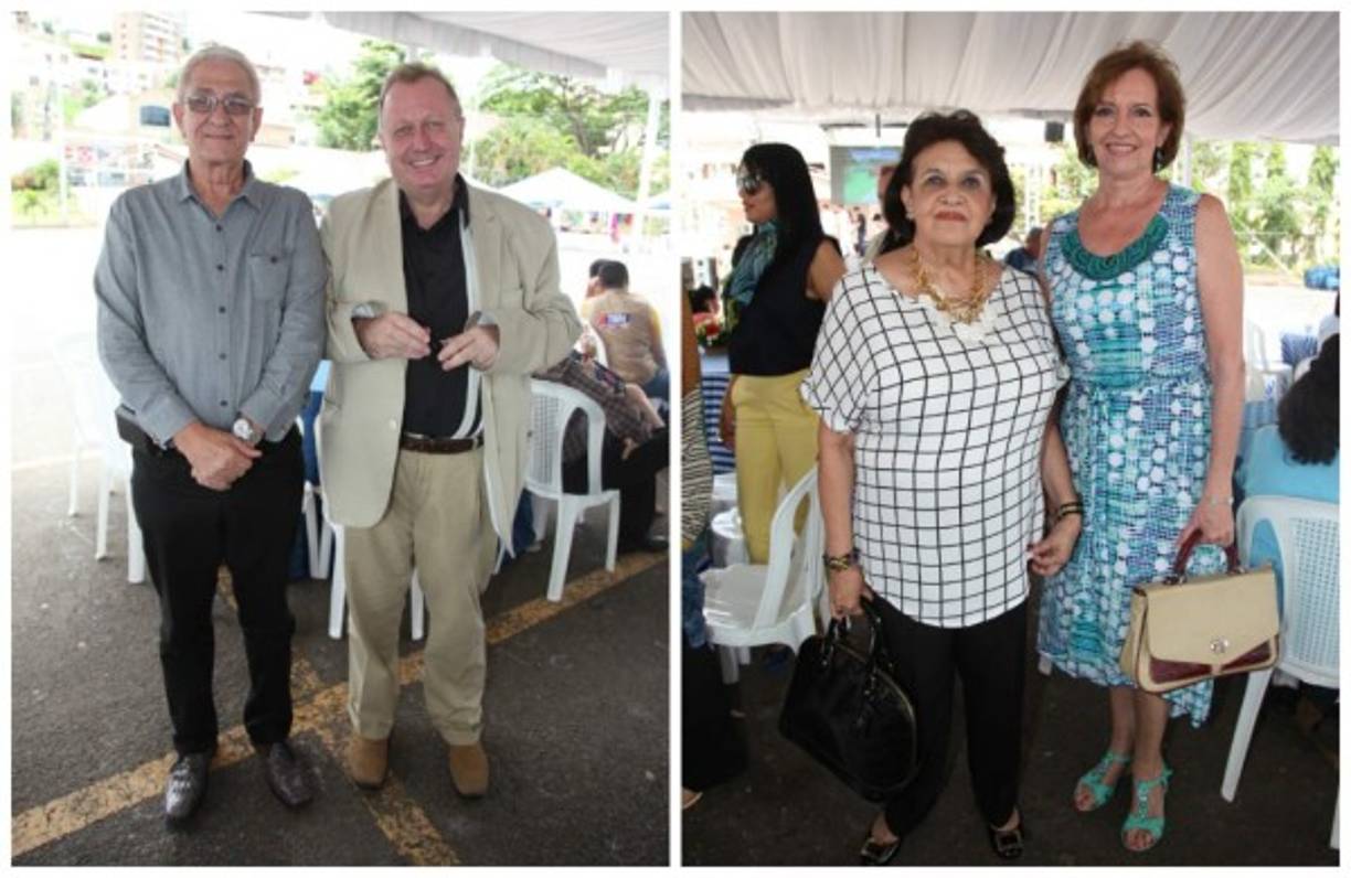Jorge Coello y Rainer Stoy con Mariana Mejía y Rosa María Larios .