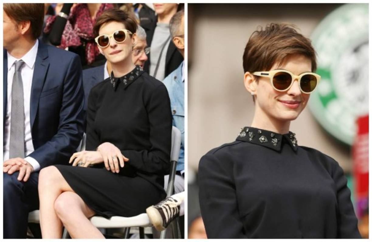 Anne Hathaway siempre destaca por su porte refinado.