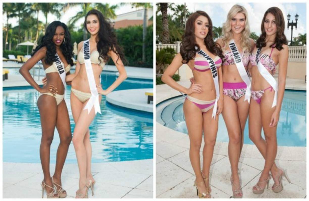 ANGOLA y TAILANDIA. Zuleica Marilha Dos Santos Wilson y Allison Sansom. FILIPINAS, FINLANDIA E ISRAEL. Mary Jean Lastimosa, Bea Toivonen y Doron Matalon