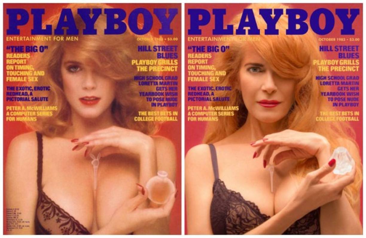 Charlotte Kemp fue elegida ‘playmate’ de diciembre de 1982, lo que significa que era la protagonista del sensual póster de las páginas centrales. Tres décadas después, recrea la portada de la revista que protagonizó en octubre de 1983.