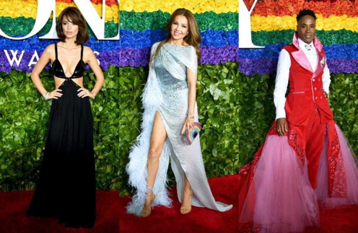 En apoyo del World Pride, que este año se celebra en Nueva York, la alfombra roja de la entrega 73 de los Premios Tony se tiñó este domingo de los colores del arcoíris para recibir a los nominados e invitados a la ceremonia.<br/><br/>Al evento, celebrado en el Radio City Hall y conducido por James Corden, asistieron estrellas como Thalía, Vanessa Hudgens, Jake Gyllenhaal, Emily Ratajkowski o Lucy Liu, entre otras.
