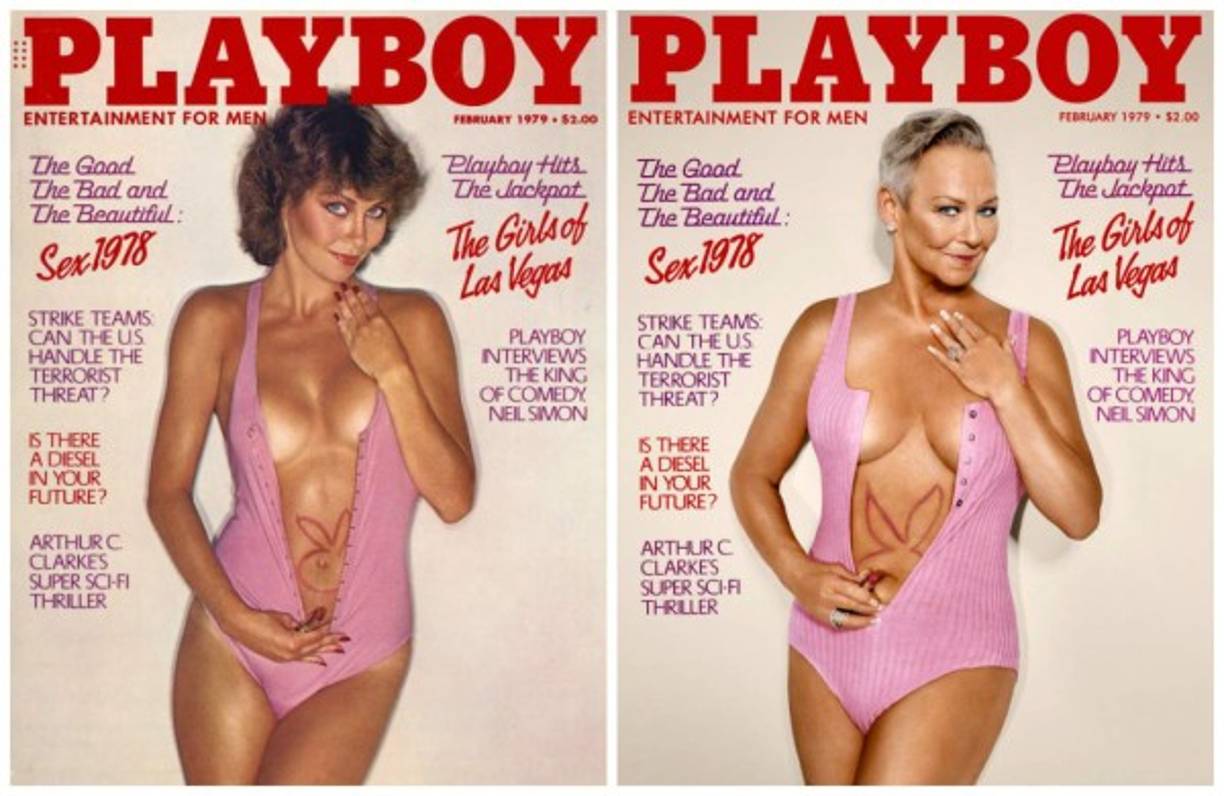 Candace Collins fue la protagonista del número de diciembre de 1979 de ‘Playboy’. En total, acabó posando para seis portadas de la publicación, y la que ahora recrea es la de febrero de ese año.