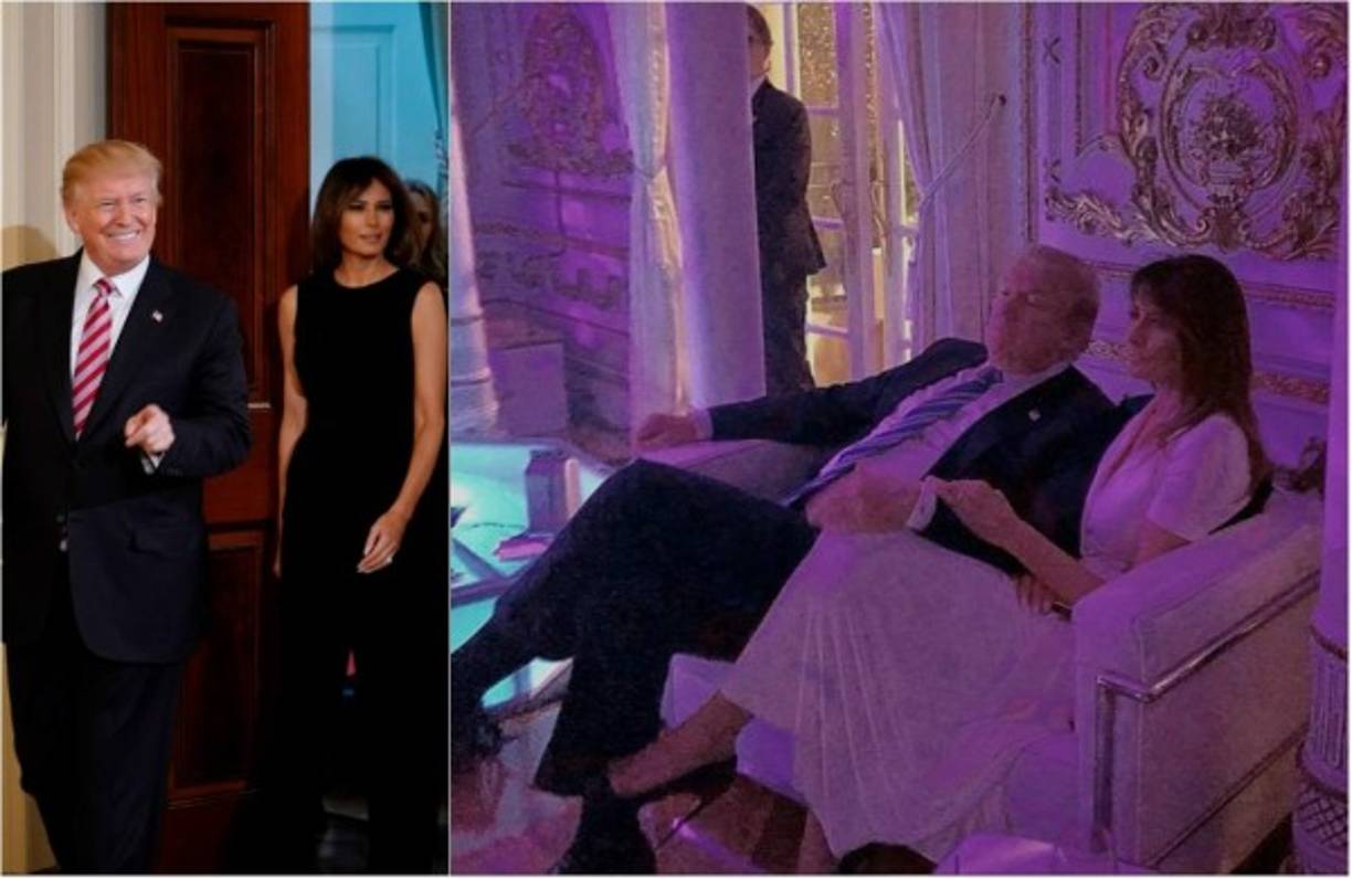 Tras los insistentes rumores sobre una supuesta crisis matrimonial en la Casa Blanca, Donald y Melania Trump aparecieron por sorpresa en una fiesta celebrada en su resort en Mar-a-Lago, donde se mostraron muy cariñosos.