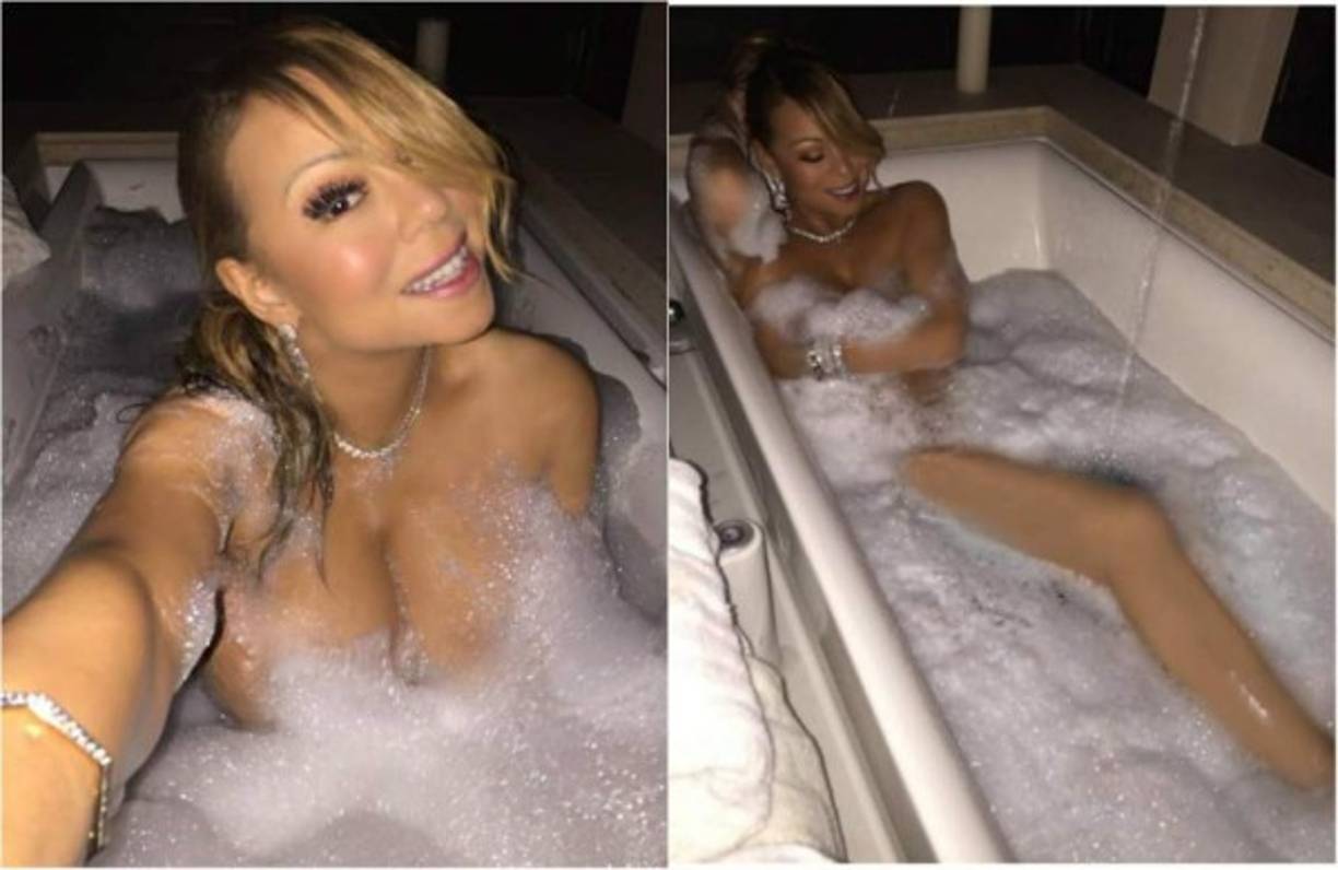 8. Mariah Carey también se llenó de photoshop en esta bañera.