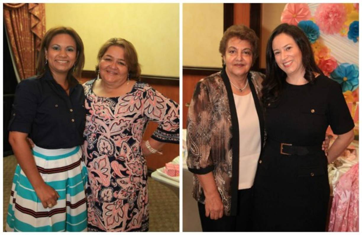 Carmen Rodezno y Lourdes Gonzales con Samira Palomo e Irma Pineda.