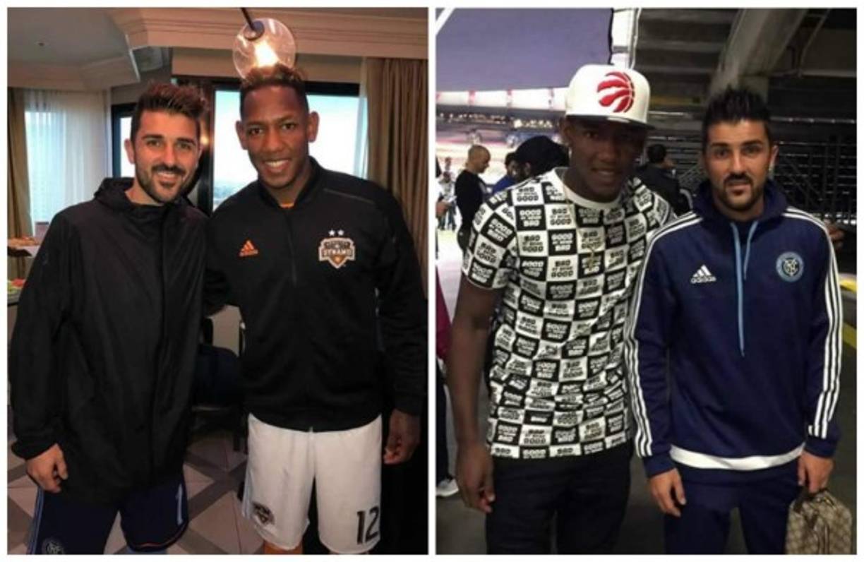 Romell Quioto se ha cruzado varias veces con el delantero español David Villa, del New York City, y ha aprovechado para tomarse fotos.