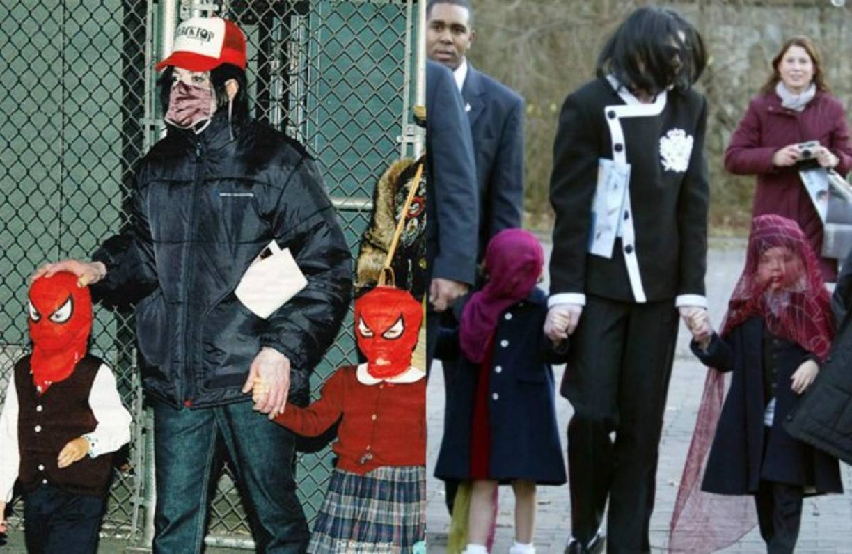 4- Las mascaras y mantas: Al tener a sus hijos Michael comenzó a tener un recelo extraño en cuanto a la identidad de sus vástagos, a menudo siempre aparecían con los rostros cubiertos.<br/><br/>Aunque esta táctica lejos de hacerlos menos evidentes llamaba la atención hacia la peculiar familia cada vez que salían a la calle.<br/><br/>