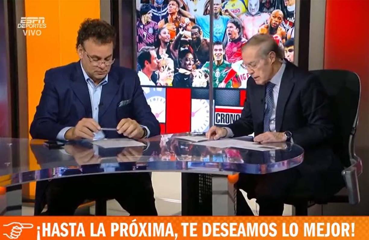 Con un rostro notablemente conmovido, José Ramón aceptó la decisión de su pupilo Faitelson de marcharse de ESPN. 