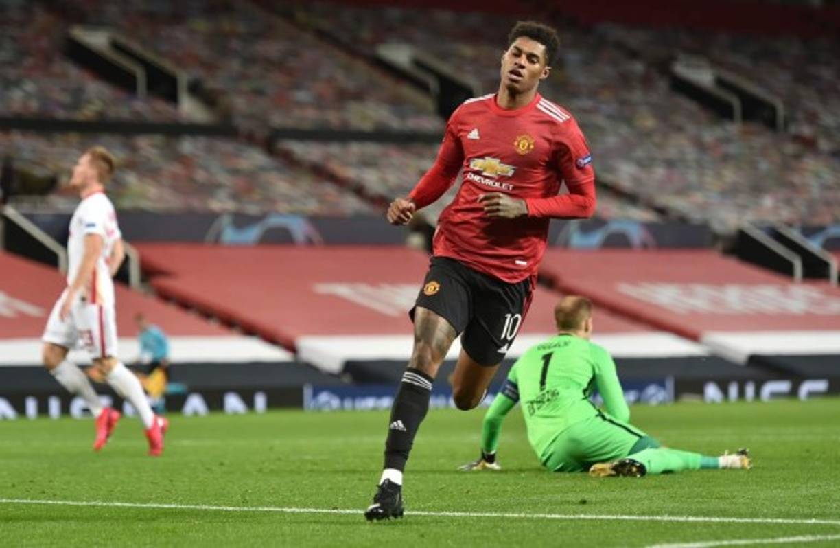 La figura del día en la Champions League ha sido Marcus Rashford. El delantero inglés marcó tres goles para la victoria del Manchester United (5-0) sobre el RB Leipzig.
