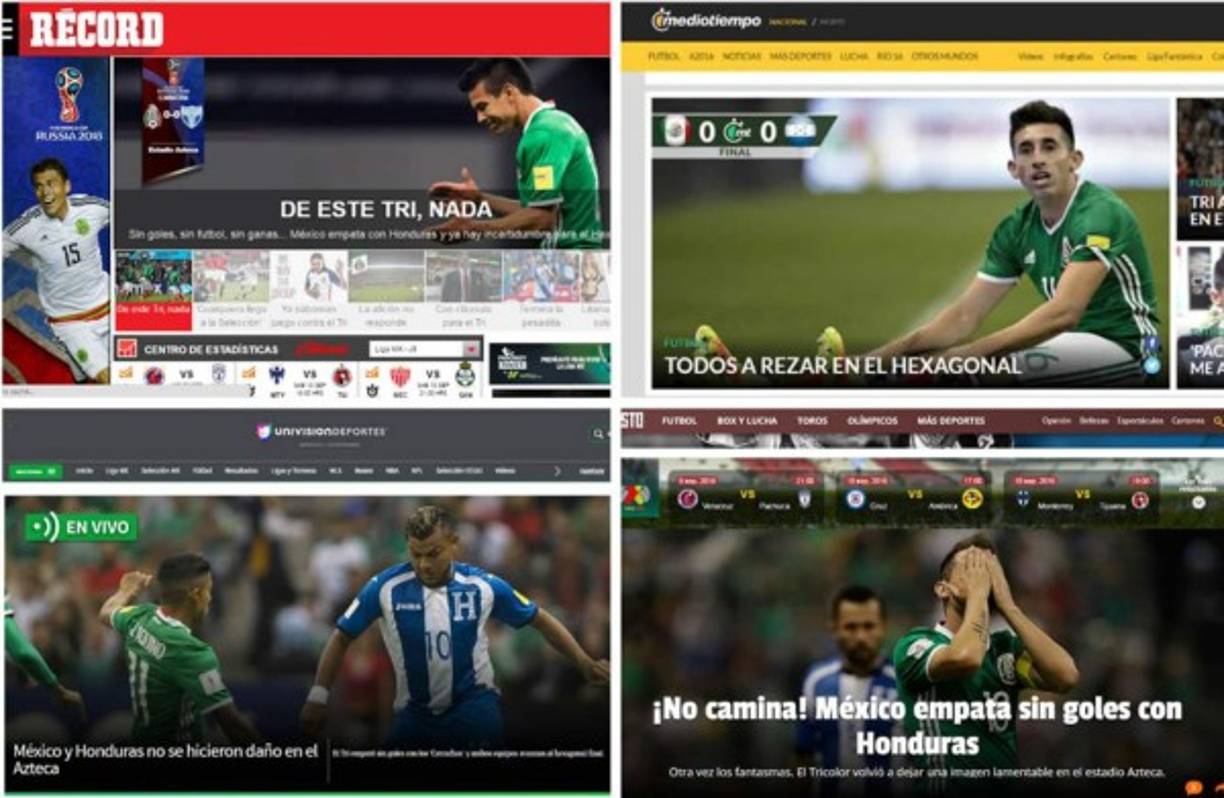 La prensa mexicana ha reaccionado tras empatar con Honduras sin goles en el estadio Azteca en la última jornada de la eliminatoria de la Concacaf rumbo al Mundial de Rusia 2018.