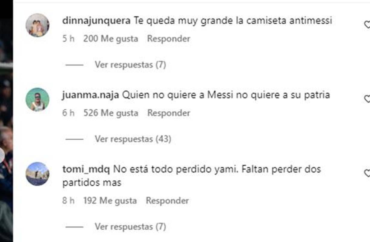 Inmediatamente los argentinos se lanzaron contra Yamila y la chica ha recibido muchos mensajes polémicos.