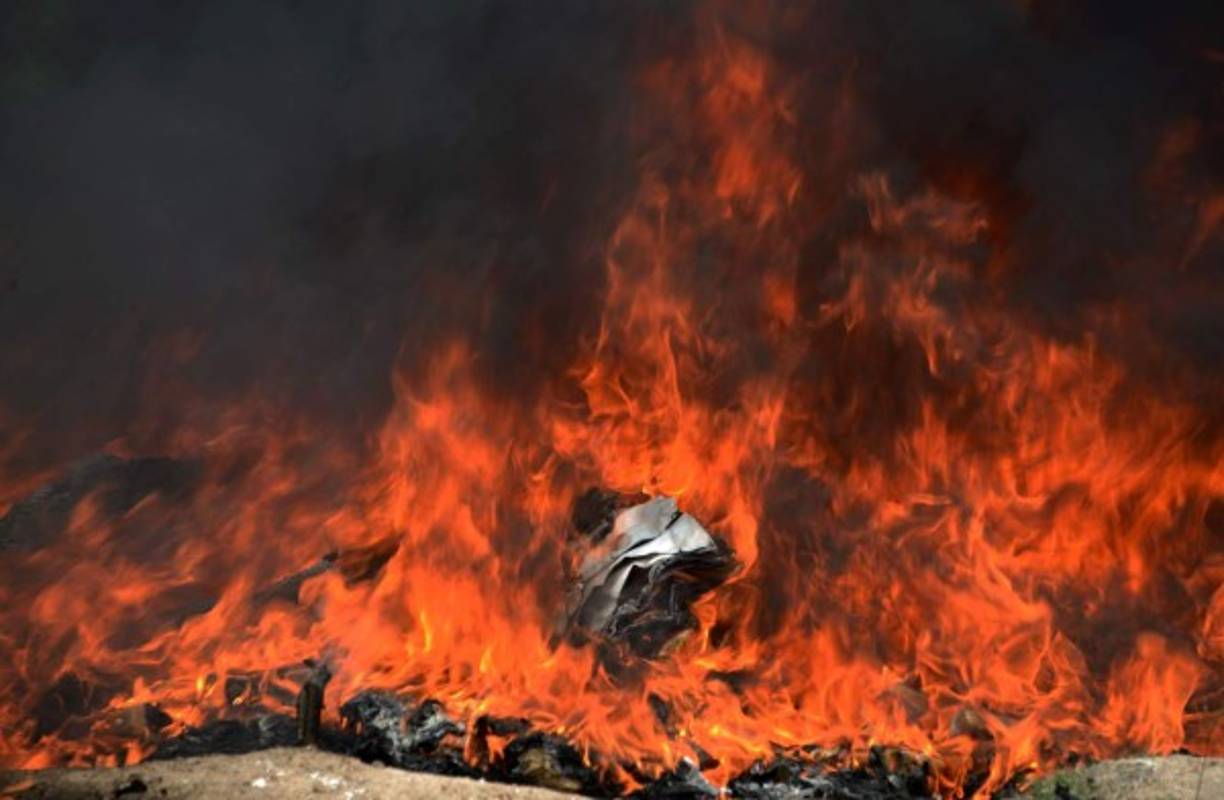 Parte de la droga incinerada fue decomisada la semana anterior en la zona sur del país.