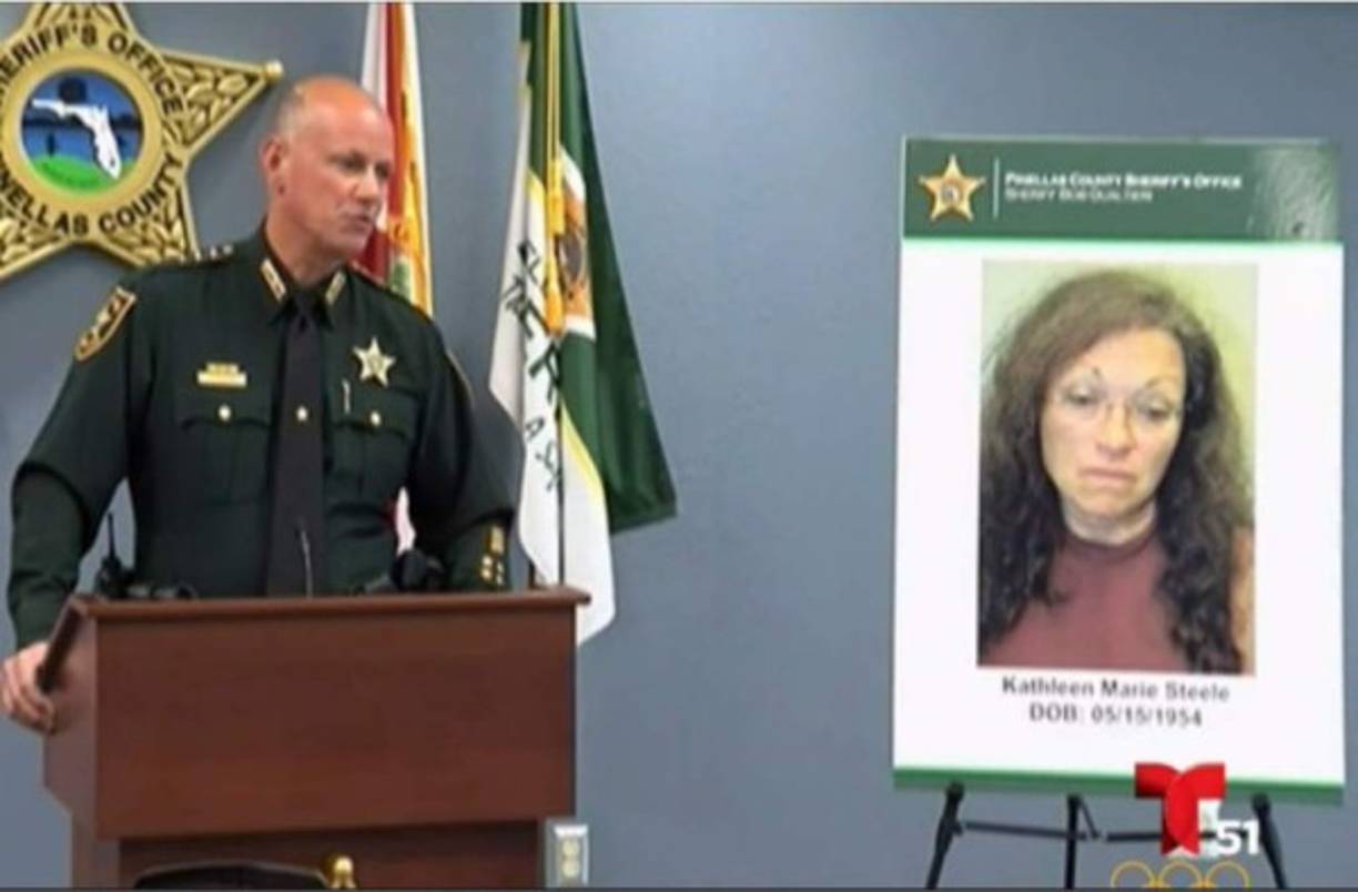 Un niño de seis años mató a golpes a su hermanita de 13 días cuando ambos fueron abandonados en un automóvil por más de media hora en el oeste de Florida. La madre fue arrestada y acusada de homicidio agravado, informó la policía. Kathleen Marie Steele, de 62 años, había concebido a la bebé a través de la inseminación con el esperma congelado de su marido, que había muerto en 2011. La mujer participó entonces en un reality show sobre madres mayores titulado 'Estoy embarazada y tengo 55 años'. El lunes en la mañana, Steele llevó a sus tres hijos (Frankie, de 6 años; Philip, de 3, también concebido artificialmente; y Kathleen, de 13 días) a hacer varios recados en St. Petersburg, informó el alguacil del condado de Pinellas, Bob Gualtieri.
