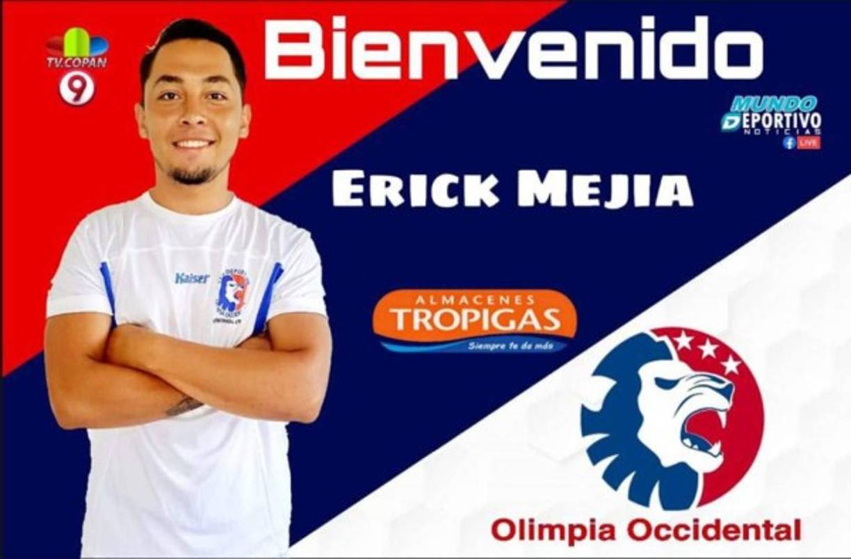Erick Mejía: El mediocampista ha sido anunciado como nuevo jugador del Olimpia Occidental.