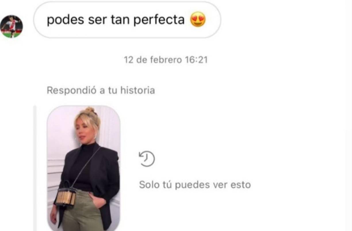 Luego, en enero de este año, Ezequiel Barco volvió a responderle un video a Wanda Nara: “Podes ser tan perfecta”, le dijo junto a dos emojis con corazones en sus ojos.