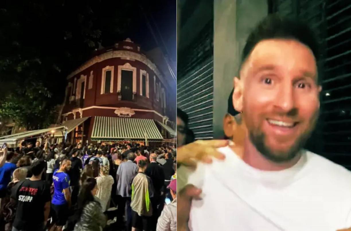 Lionel Messi compartió mesa con su mamá, Celia, y sus hermanos, Matías y Sol. También estaban sus amigos, Adrián Suar, Griselda Siciliani y Gustavo Bermúdez.