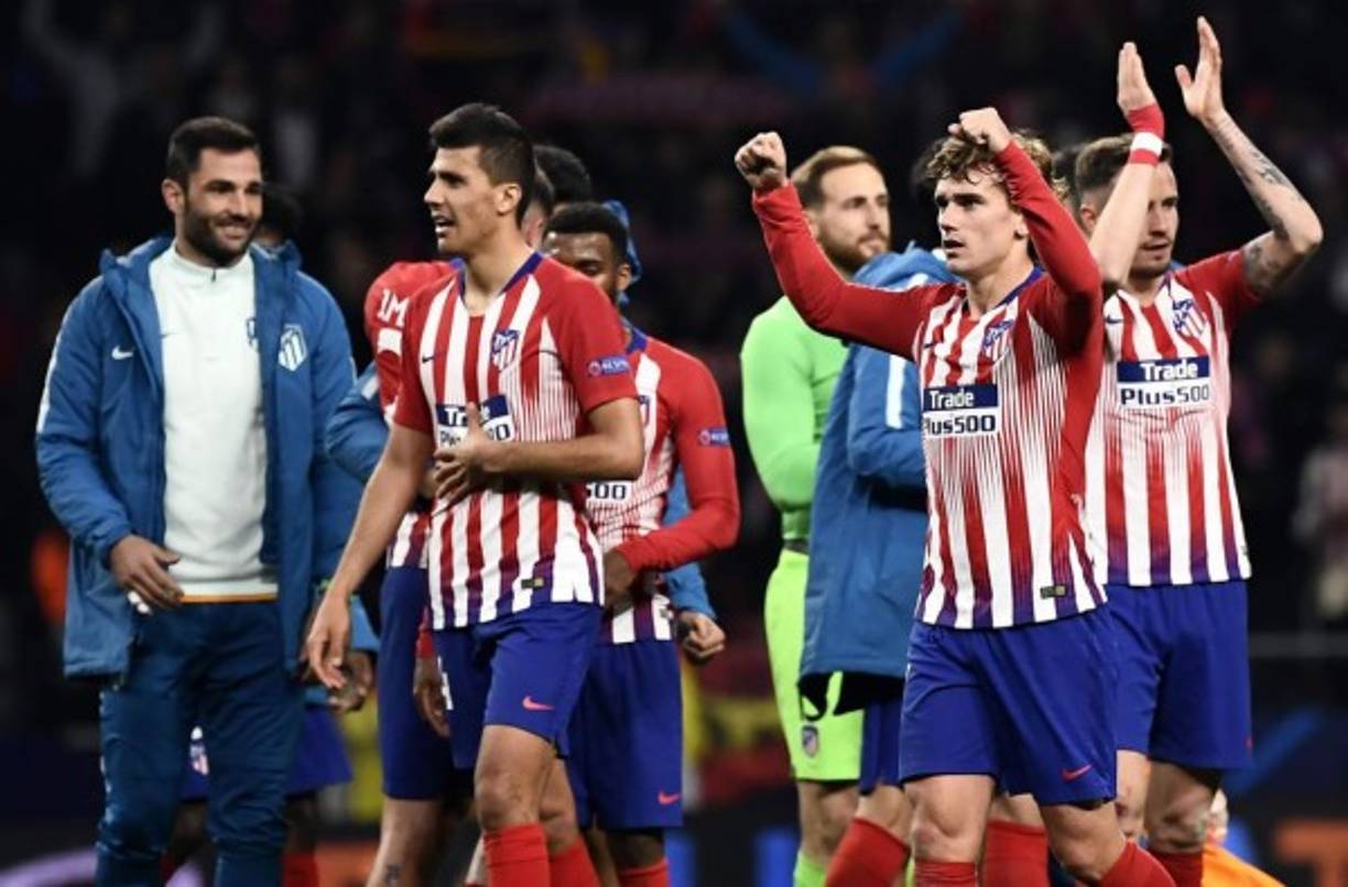 Los jugadores del Atlético de Madrid celebrando la victoria sobre la Juventus.