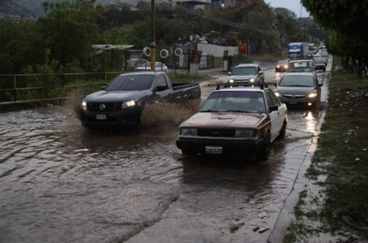 Una fuerte tormenta registrada en la tarde de este jueves en Tegucigalpa dejó calles inundadas y árboles caídos.