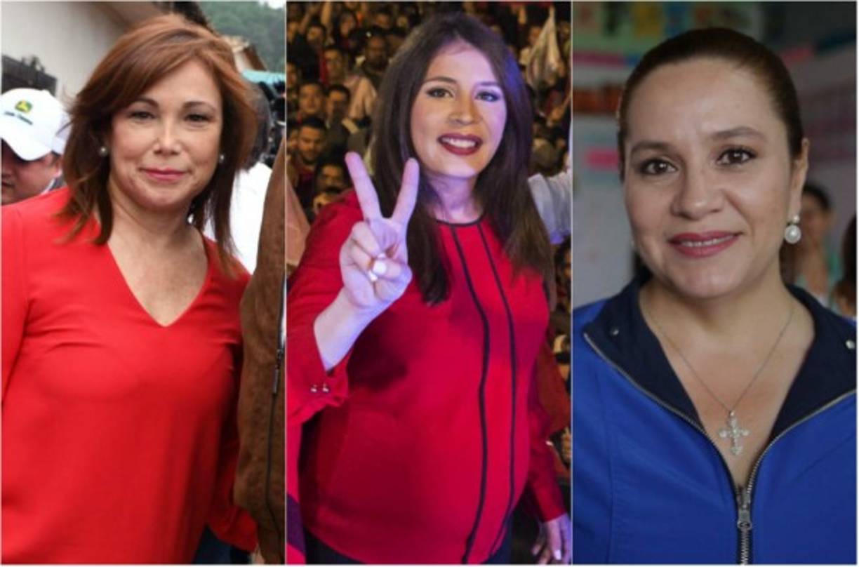 Ana Lucia de Zelaya, Iroshka Elvir y Ana García de Hernández, esposas de los candidatos presidenciales de Honduras, acompañaron a sus parejas a las urnas para ejercer su derecho al voto.