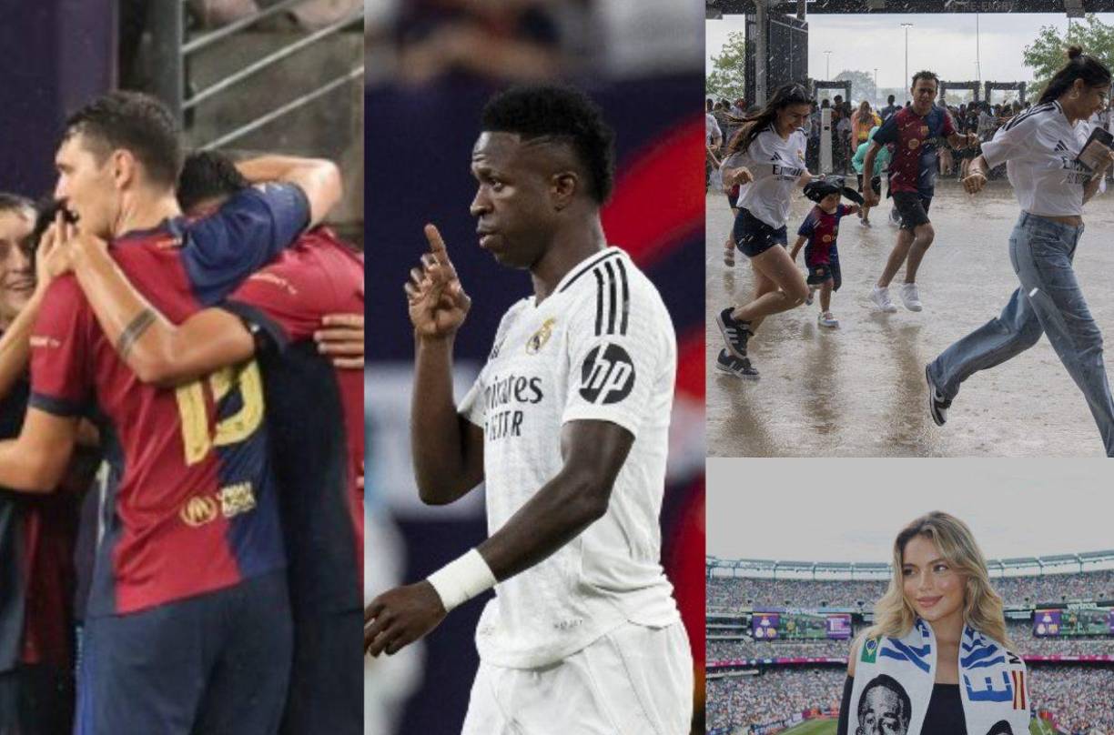 Las imágenes más curiosas que dejó el clásico Real Madrid vs FC Barcelona disputado en Nueva York, Estados Unidos.