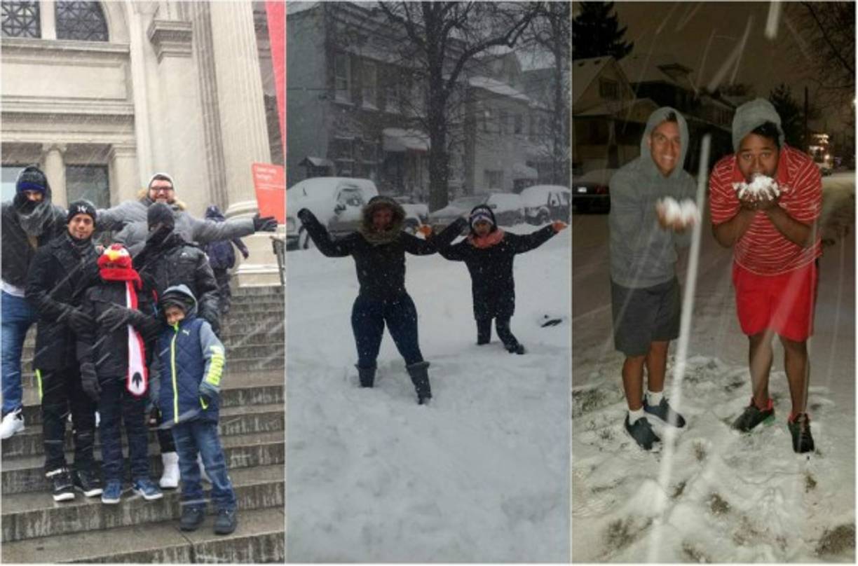 Los hondureños que residen en los Estados Unidos compartieron sus imágenes de la primera nevada del año en ese país tras el paso de una tormenta invernal que se extiende desde Alabama hasta Nueva York.