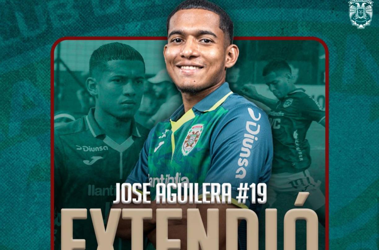 Marathón anunció la renovación hasta el 2027 del lateral izquierdo José Aguilera. El zurdo era pretendido por Motagua. 