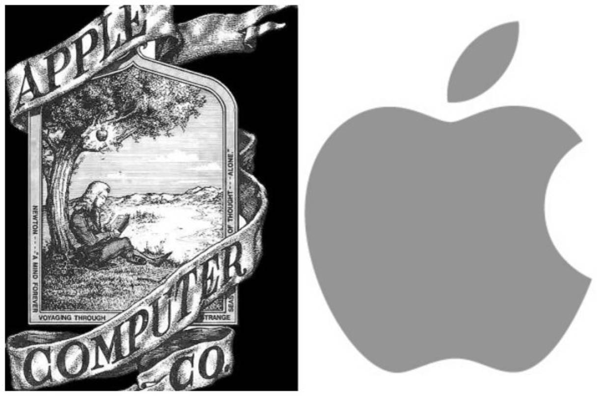 Aunque parezca un grabado antiguo, el logo original de APPLE fue creado en 1976. La relación con la famosa manzana de Isaac Newton es evidente, pero por fortuna, a Steve Jobs no le gustó, por lo que lo cambió con uno más parecido al que conocemos hoy en día.