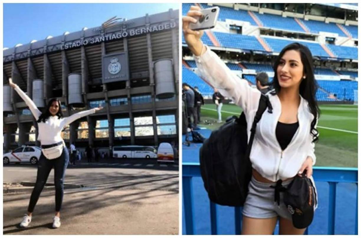 La hondureña Gabriela Salazar, Miss Honduras Mundo 2015, estuvo en el estadio Santiago Bernabéu observando el clásico Real Madrid-Barcelona. Es aficionada del equipo azulgrana.