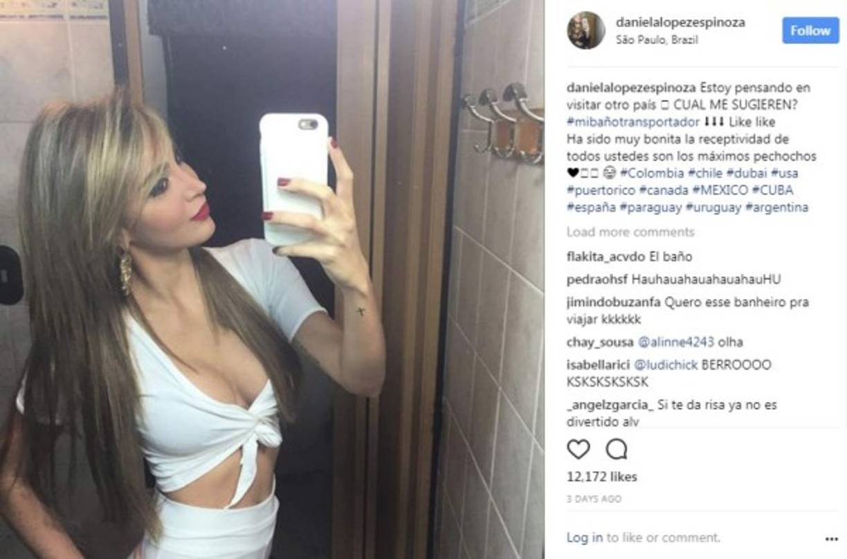 Sin embargo, la modelo ha aprovechado su momento de fama y creó el #mibañotransportador para seguir ganando seguidores de diferentes partes del mundo.
