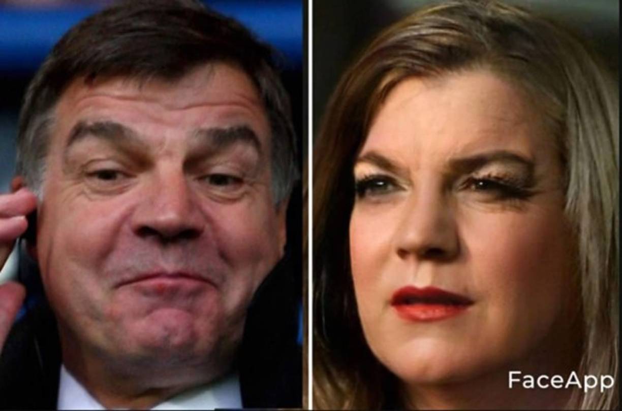 Así se mira el entrenador inglés Sam Allardyce, actualmente sin equipo, convertido en mujer con la aplicación 'FaceApp'.