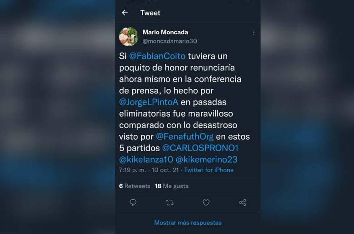 El exárbitro Mario Moncada se sumó al clamor popular y exigió la renuncia de Fabián Coito.