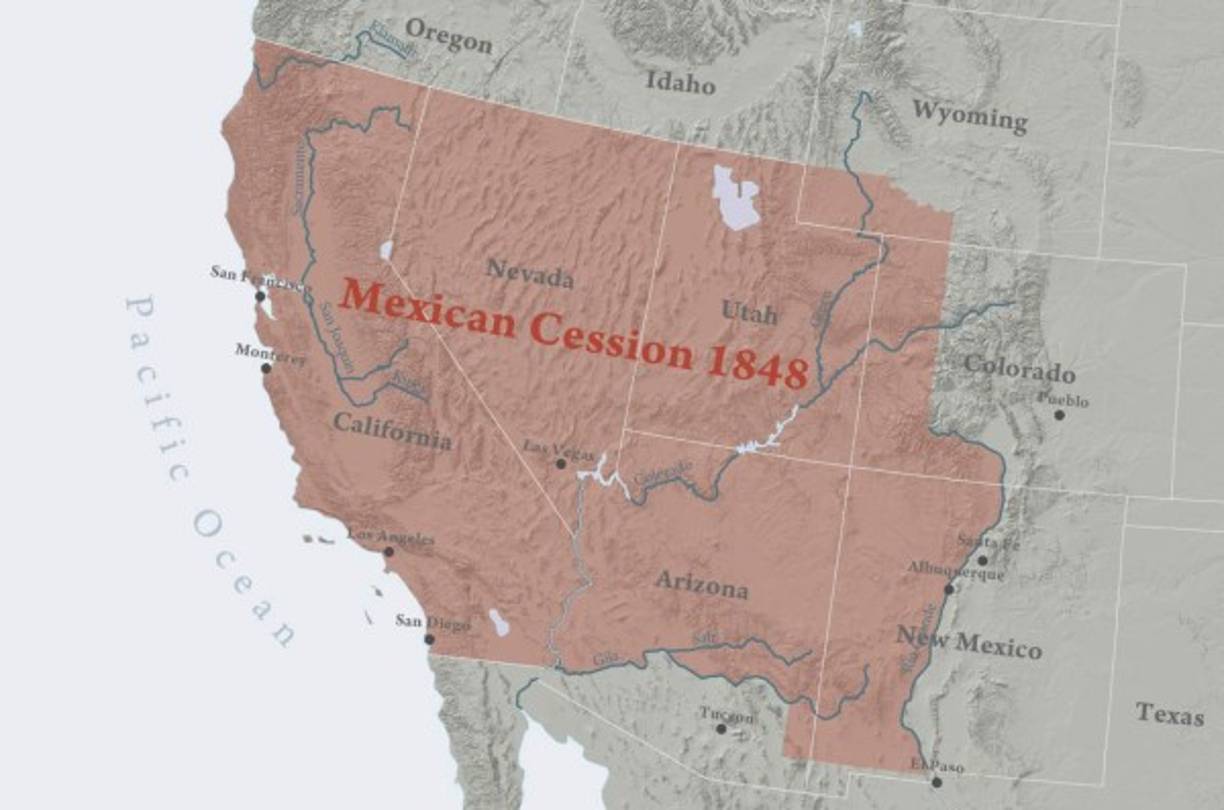 El Tratado estableció que México cedería más de la mitad de su territorio, que comprende la totalidad de lo que hoy son los estados de California, Nevada, Utah, Nuevo México y Texas, y partes de Arizona, Colorado, Wyoming, Kansas y Oklahoma.