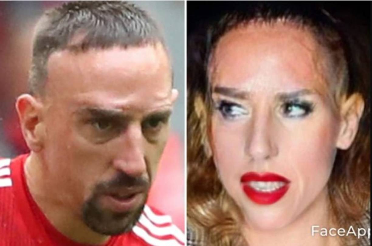 Así se mira Franck Ribéry, mediocampista francés de la Fiorentina, convertido en mujer con la aplicación 'FaceApp'.