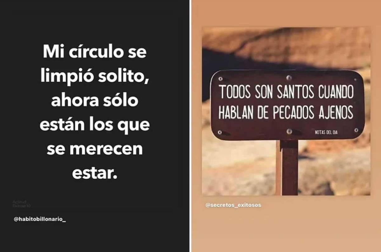 En una de sus historias, Lorena dio a entender que quizás por su decisión de hacer contenido explícito en OnlyFans, hubo personas en su círculo cercano que decidieron no apoyarla o alejarse, con el mensaje diciendo ‘ Mi círculo se limpió solito, ahora sólo están los que se merecen estar’, y en la otra ‘Todos son santos cuando hablan de pecados ajenos”.