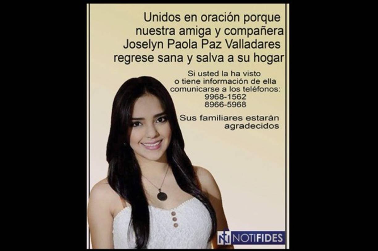 El sábado por la mañana sus padres interponen la denuncia a la Policía. Los hondureños conocen la noticia y en las redes sociales claman por su regreso sana y salva.