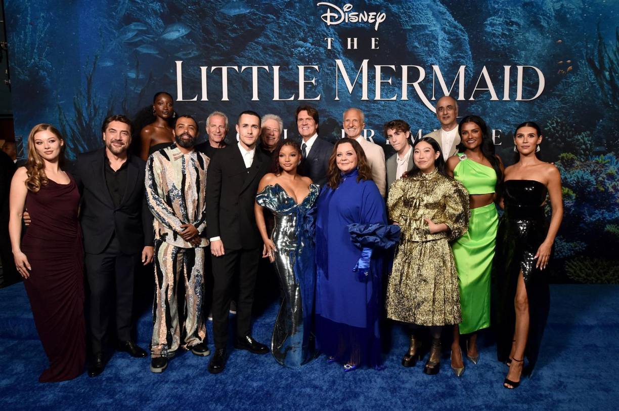 El elenco de la cinta: Jessica Alexander, Javier Bardem, Sienna King, Daveed Diggs, Marc E. Platt, Jonah Hauer-King, Alan Menken, Halle Bailey, Rob Marshall, Melissa McCarthy, John DeLuca, Jacob Tremblay, Awkwafina, Art Malik, Simone Ashley y Lorena Andrea. 