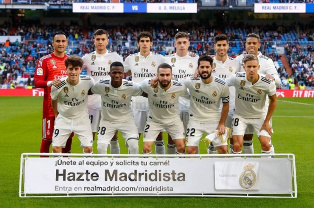 El once titular que mandó Santiago Solari para el partido del Real Madrid contra el Melilla.