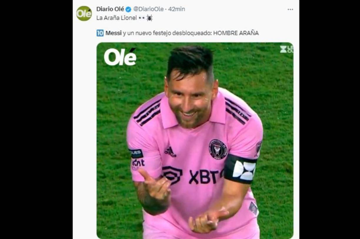Diario Olé de Argentina: “Messi y un nuevo festejo desbloqueado: Hombre Araña”.